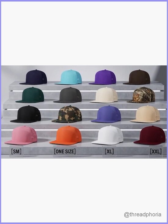Flat Bill Performance Trucker Hat 7 Panel Unisex Snapback main image 5